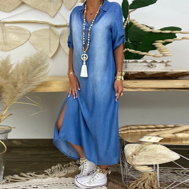 Riley – Relaxed Denim Look Maxi