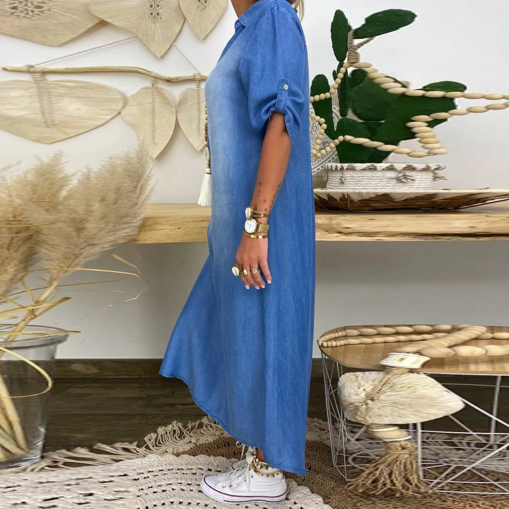 Riley – Relaxed Denim Look Maxi