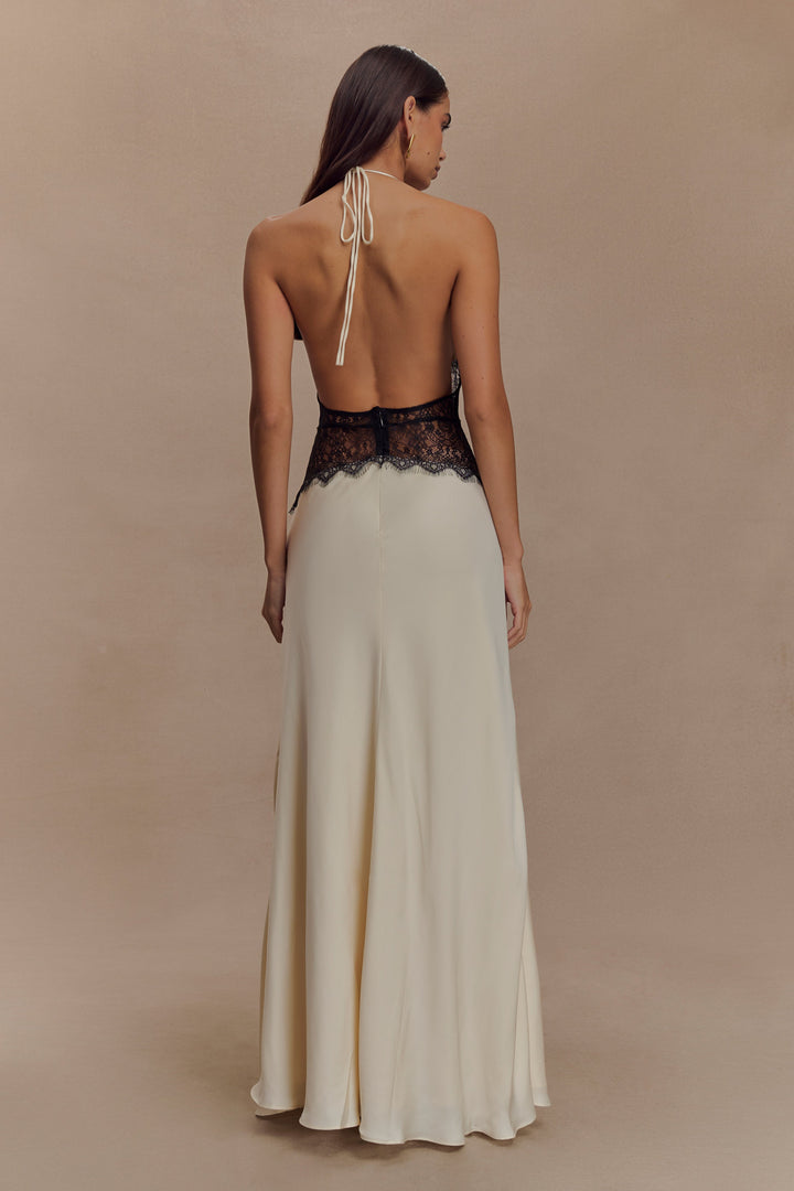 Celeste – Sheer Lace Halter Dress