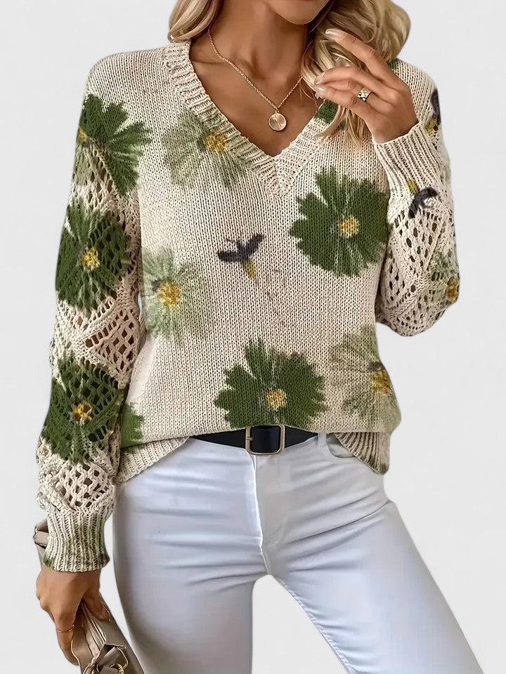 Aurélie – Floral Knit Sweater