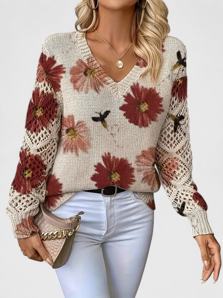 Aurélie – Floral Knit Sweater