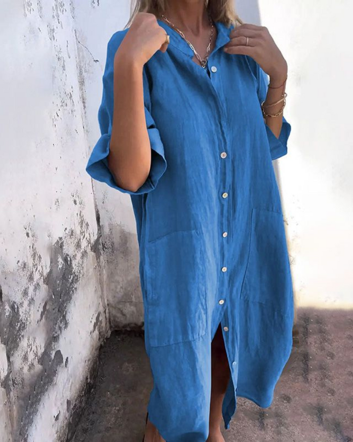 Delaney – Boho Ease Shirt Dress