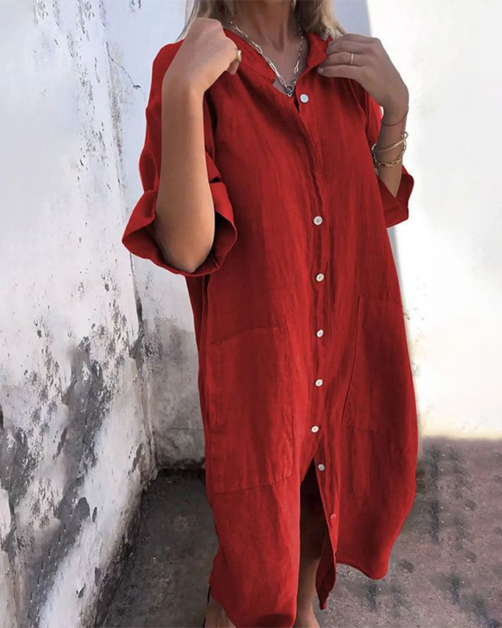 Delaney – Boho Ease Shirt Dress