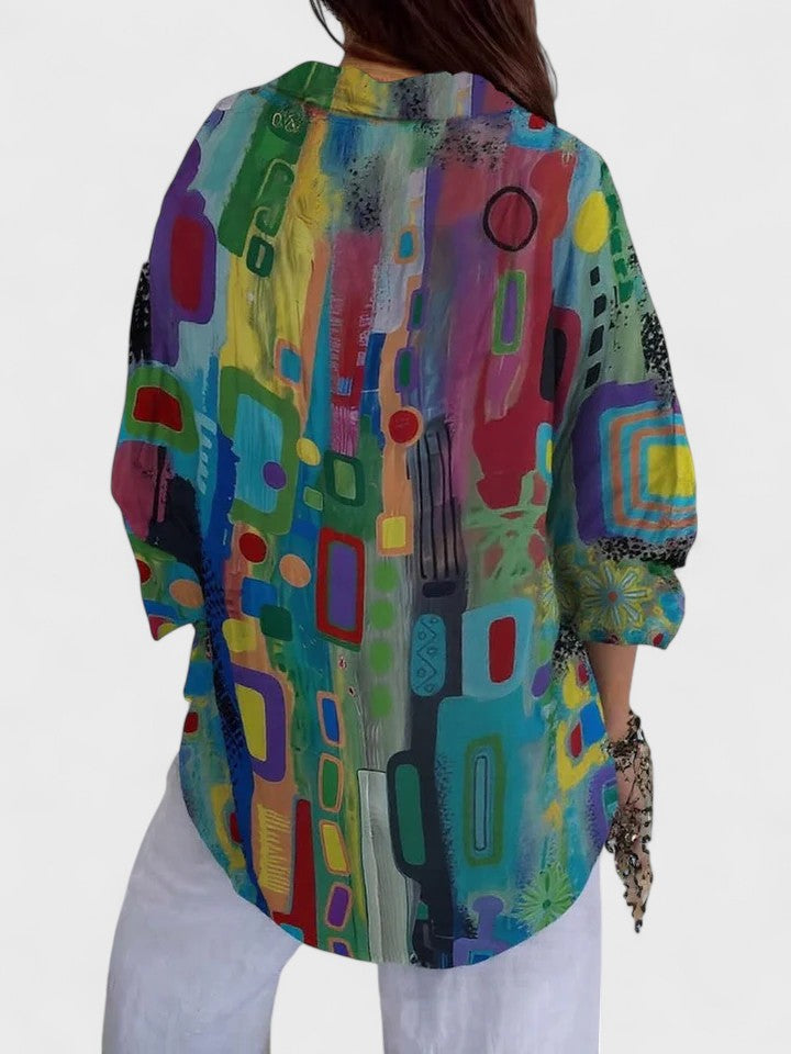 Claire – Geometric Elegance Blouse