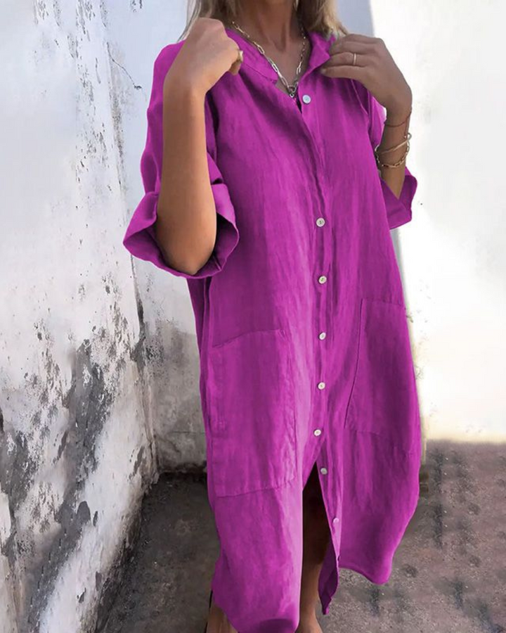Delaney – Boho Ease Shirt Dress