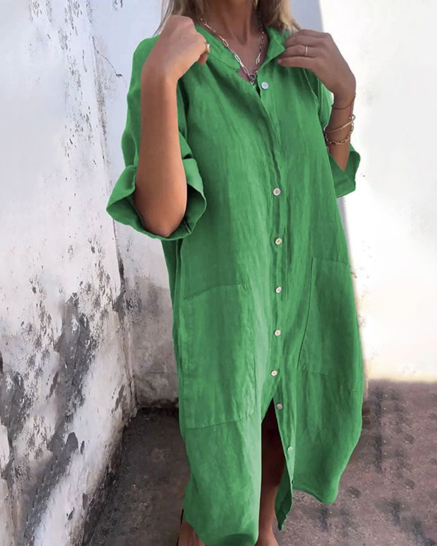 Delaney – Boho Ease Shirt Dress