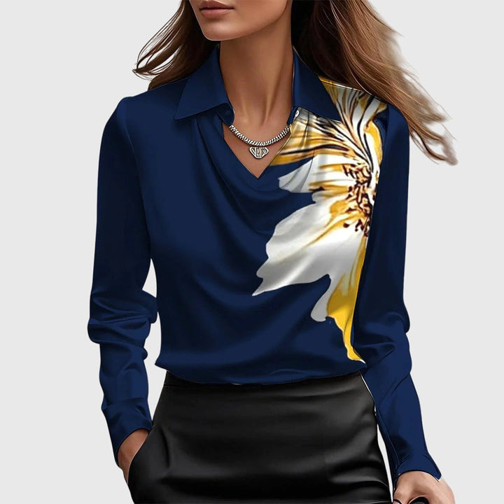 Celeste – Shine-Draped Blouse