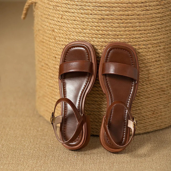 Paige – Minimal Leather Strap Sandals