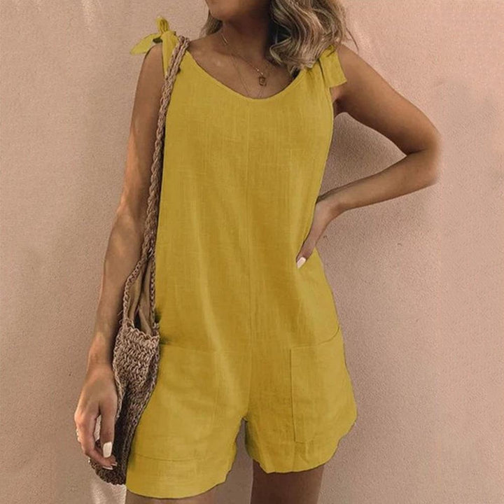 Grace – Bow-Strap Jumpsuit with Pockets