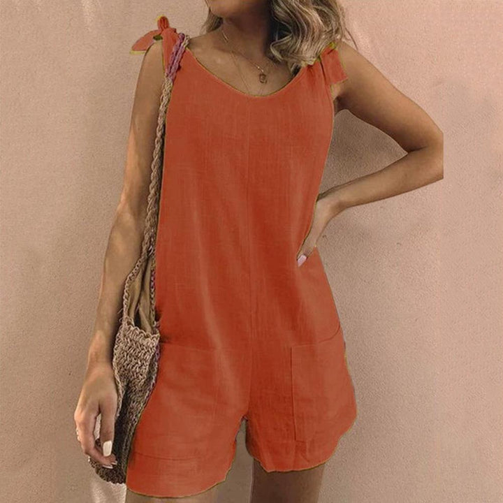 Grace – Bow-Strap Jumpsuit with Pockets