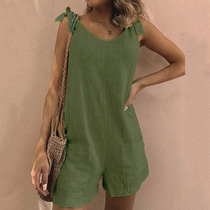 Grace – Bow-Strap Jumpsuit with Pockets