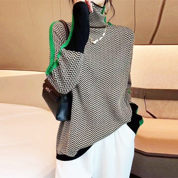 Clara – Striped Turtleneck Sweater