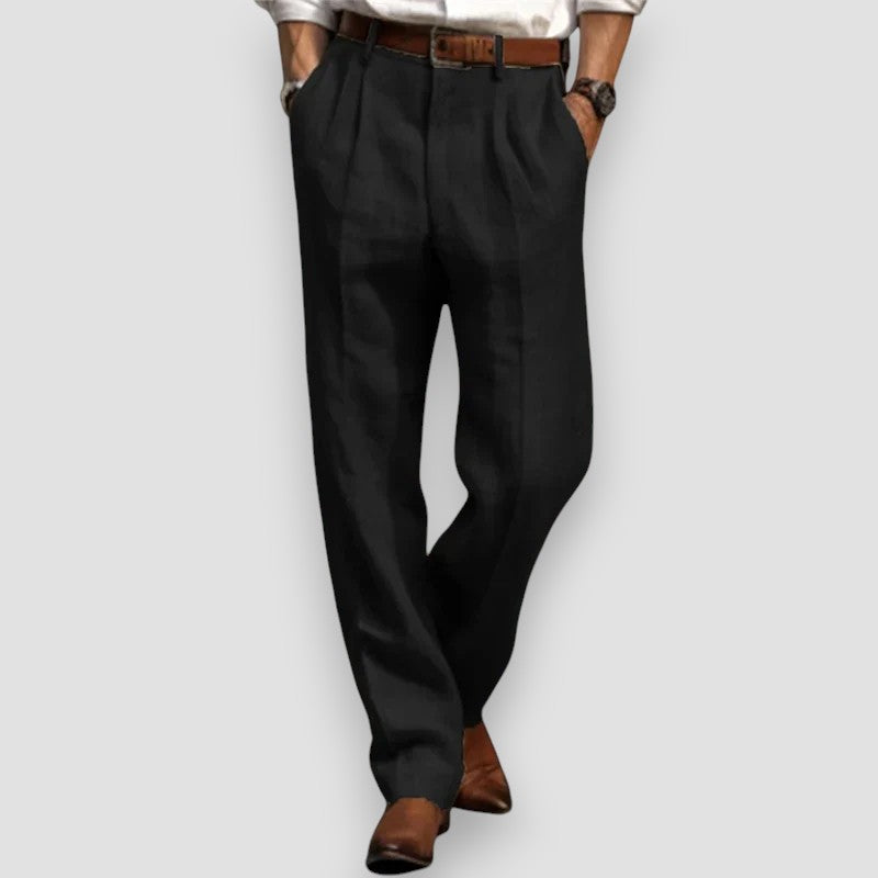 Miles – Classic Pleated Linen Pants