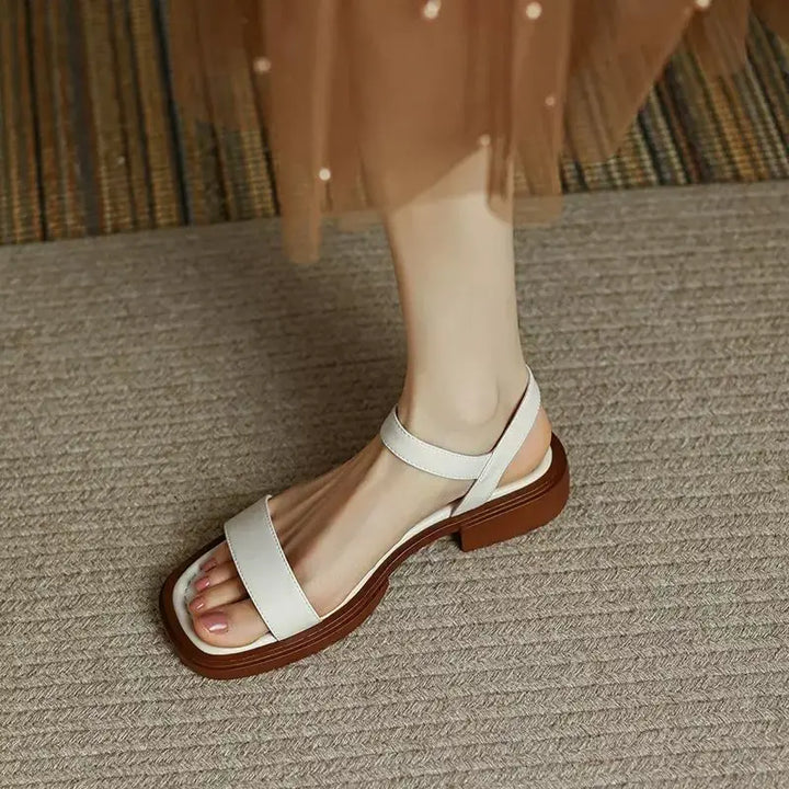 Paige – Minimal Leather Strap Sandals