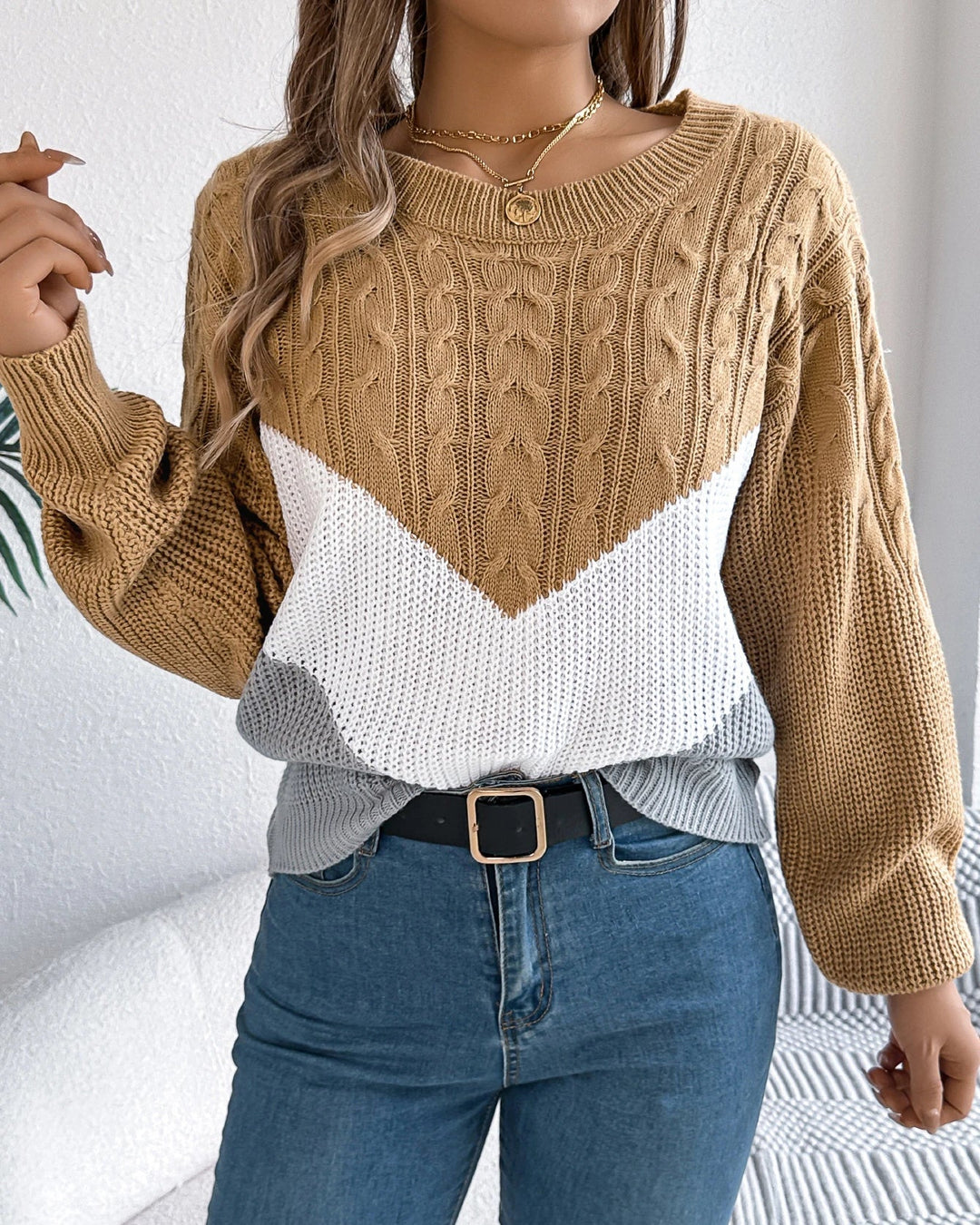 Hazel - The Chevron Knit Sweater