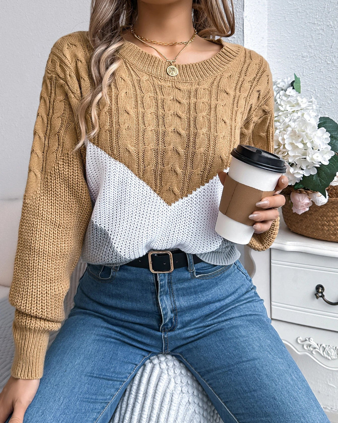 Hazel - The Chevron Knit Sweater
