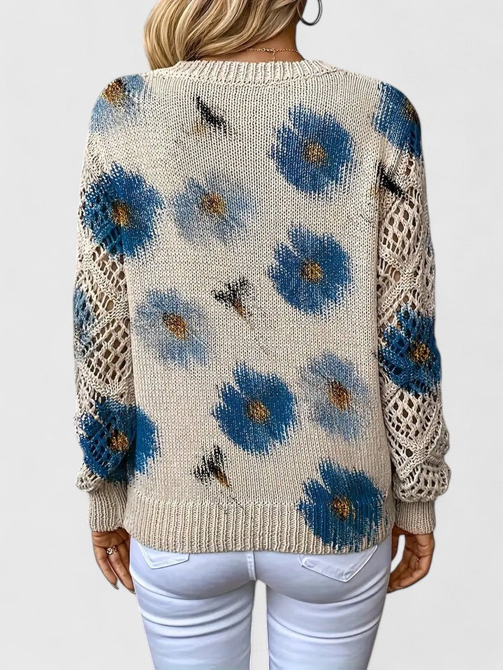 Aurélie – Floral Knit Sweater