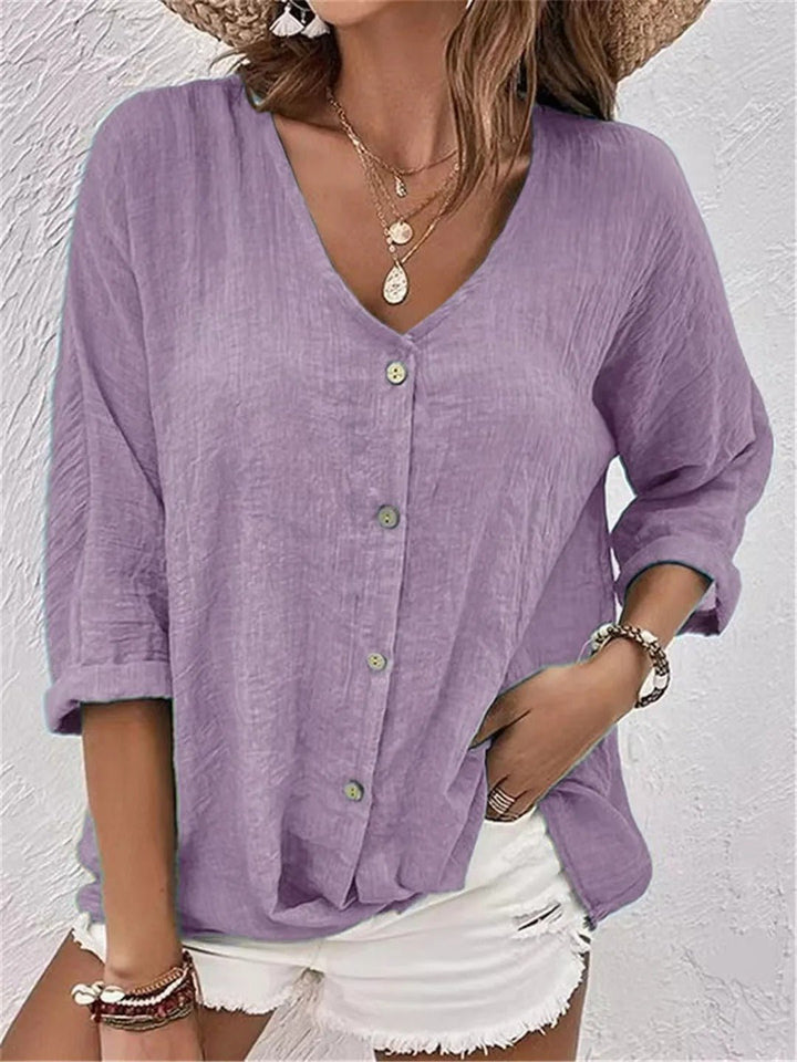 Chloe – Tailored Ease V-Neck Top