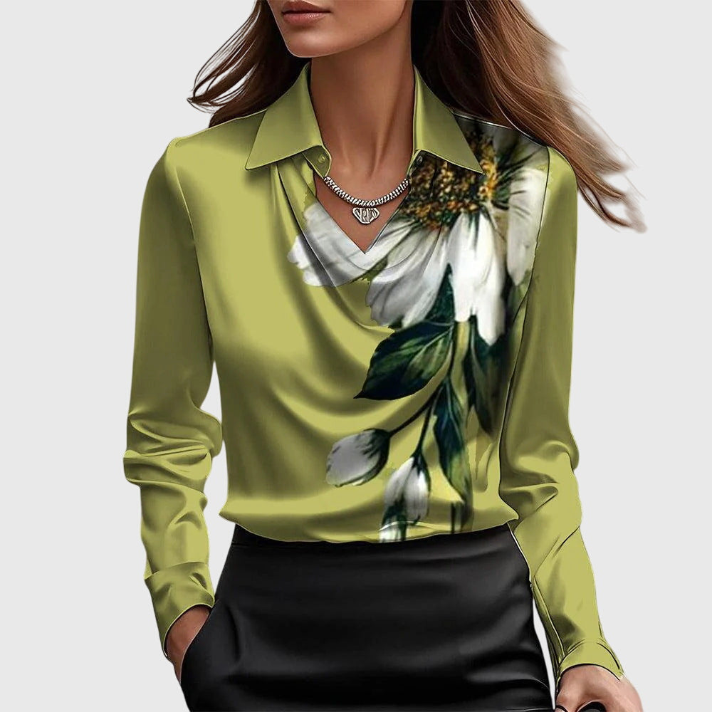Celeste – Shine-Draped Blouse