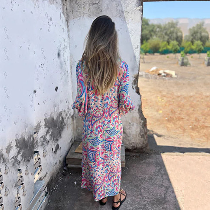 Brielle – Bold V-Neck Maxi Dress