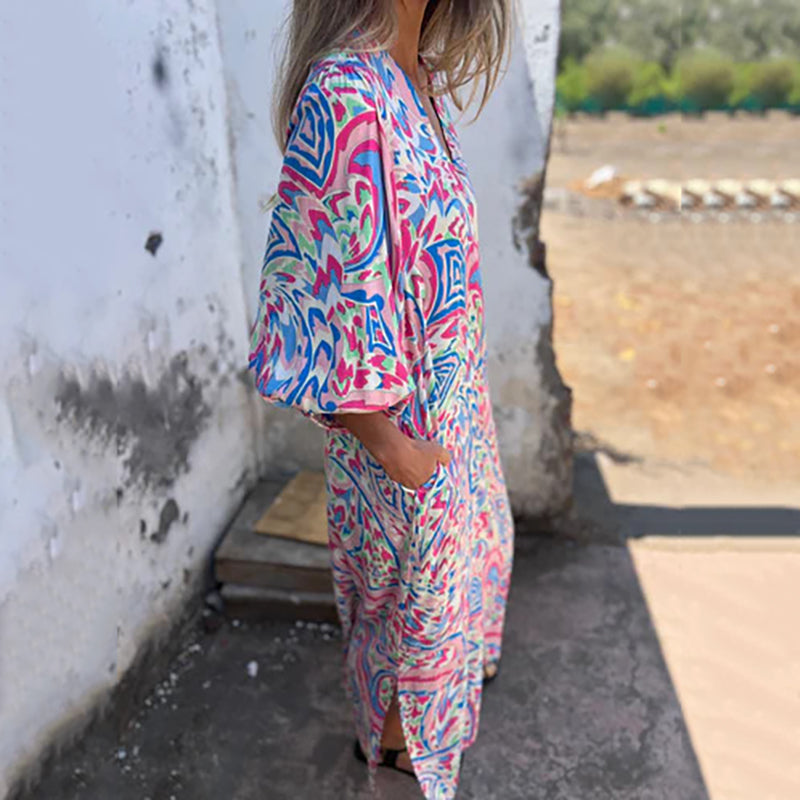 Brielle – Bold V-Neck Maxi Dress