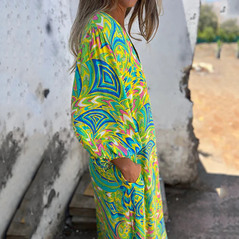 Brielle – Bold V-Neck Maxi Dress