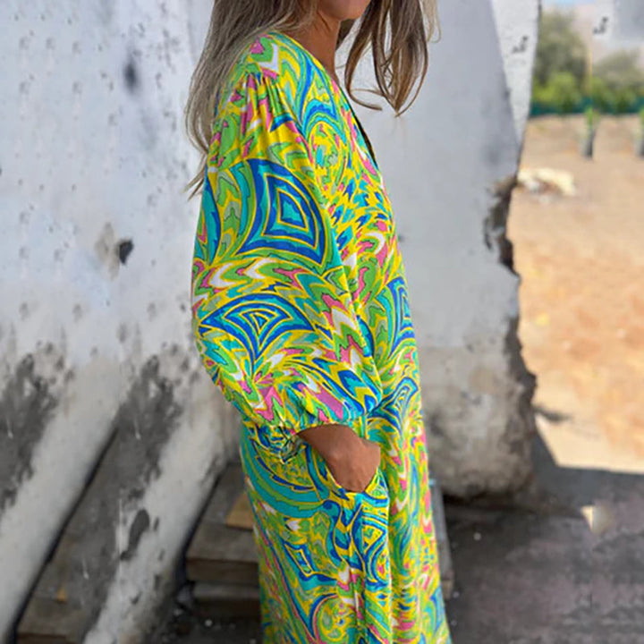 Brielle – Bold V-Neck Maxi Dress